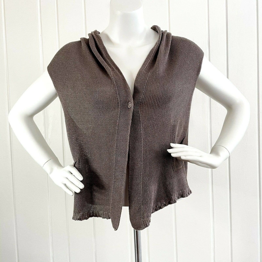 Crea Concept Knit Cardigan Vest Linen Lagenlook